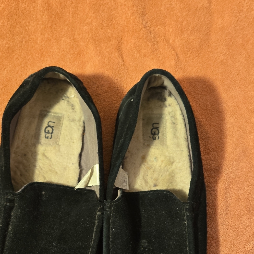 UGG Men's Black Suede Slippers Size 12